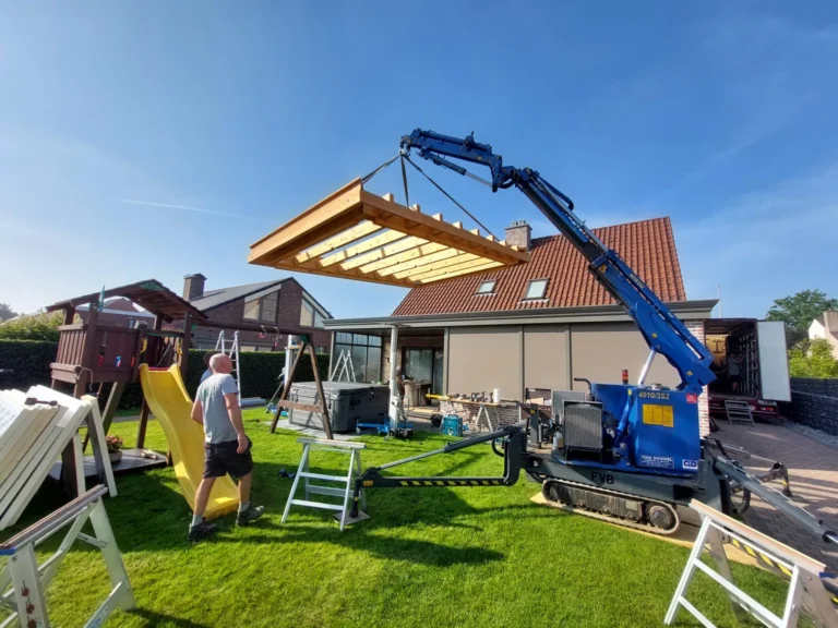 Mini hijskraan Gesbo houten structuur